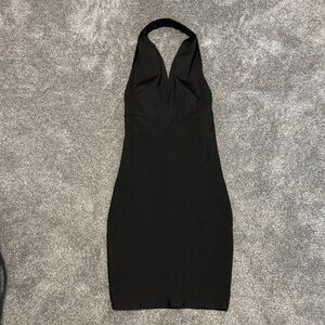 Elegant Black Halter Dress